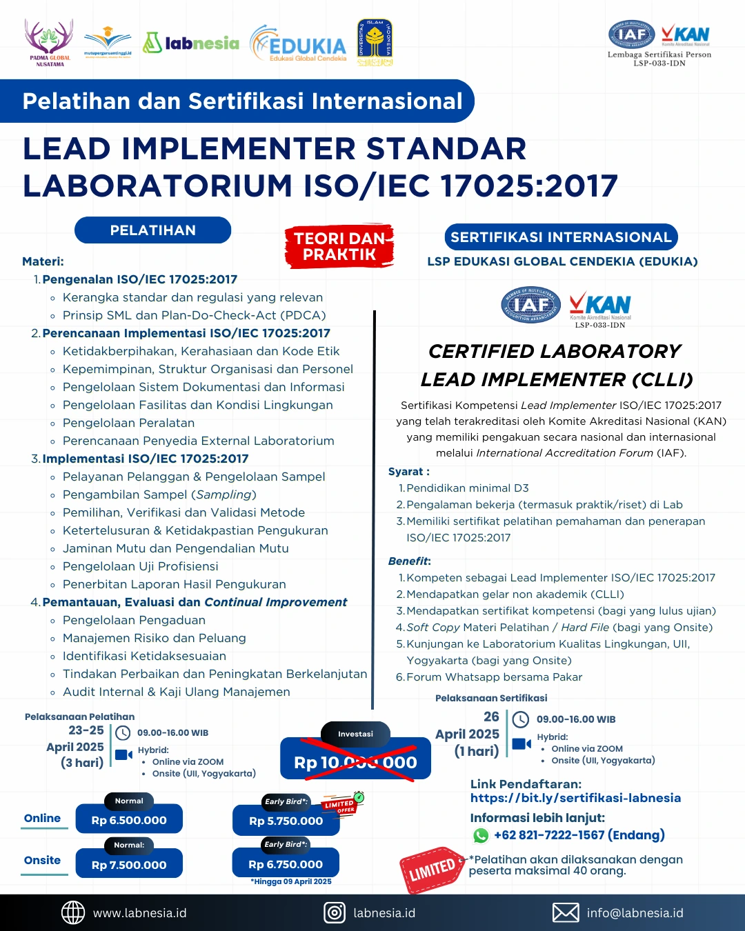 LEAD IMPLEMENTER STANDAR LABORATORIUM ISO/IEC 17025:2017