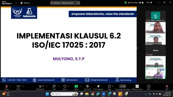 Kupas Tuntas Klausul 6.2 ISO/IEC 17025:2017 tentang SDM di Bootcamp Labnesia – Dihadiri 50+ Peserta dari 29 Instansi