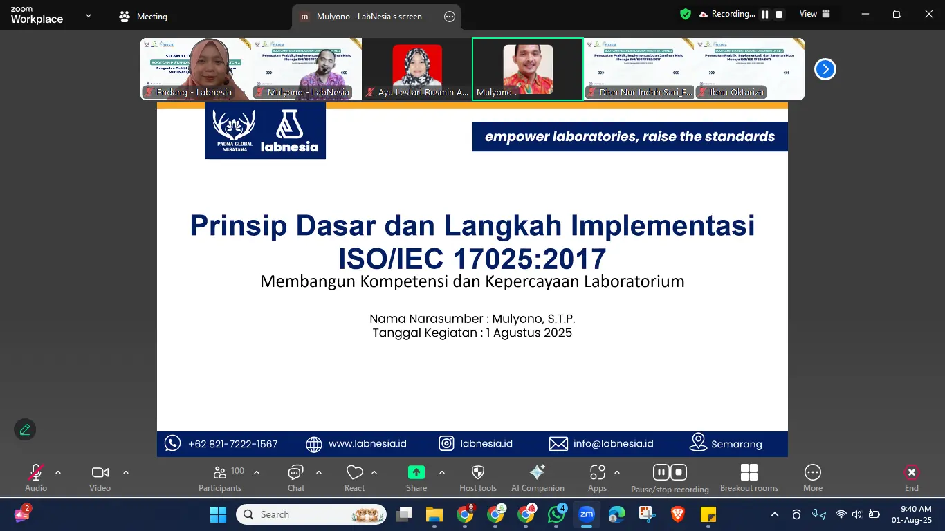 Sukses Bootcamp Batch 2 Seri 1: Prinsip Dasar & Langkah Implementasi ISO 17025