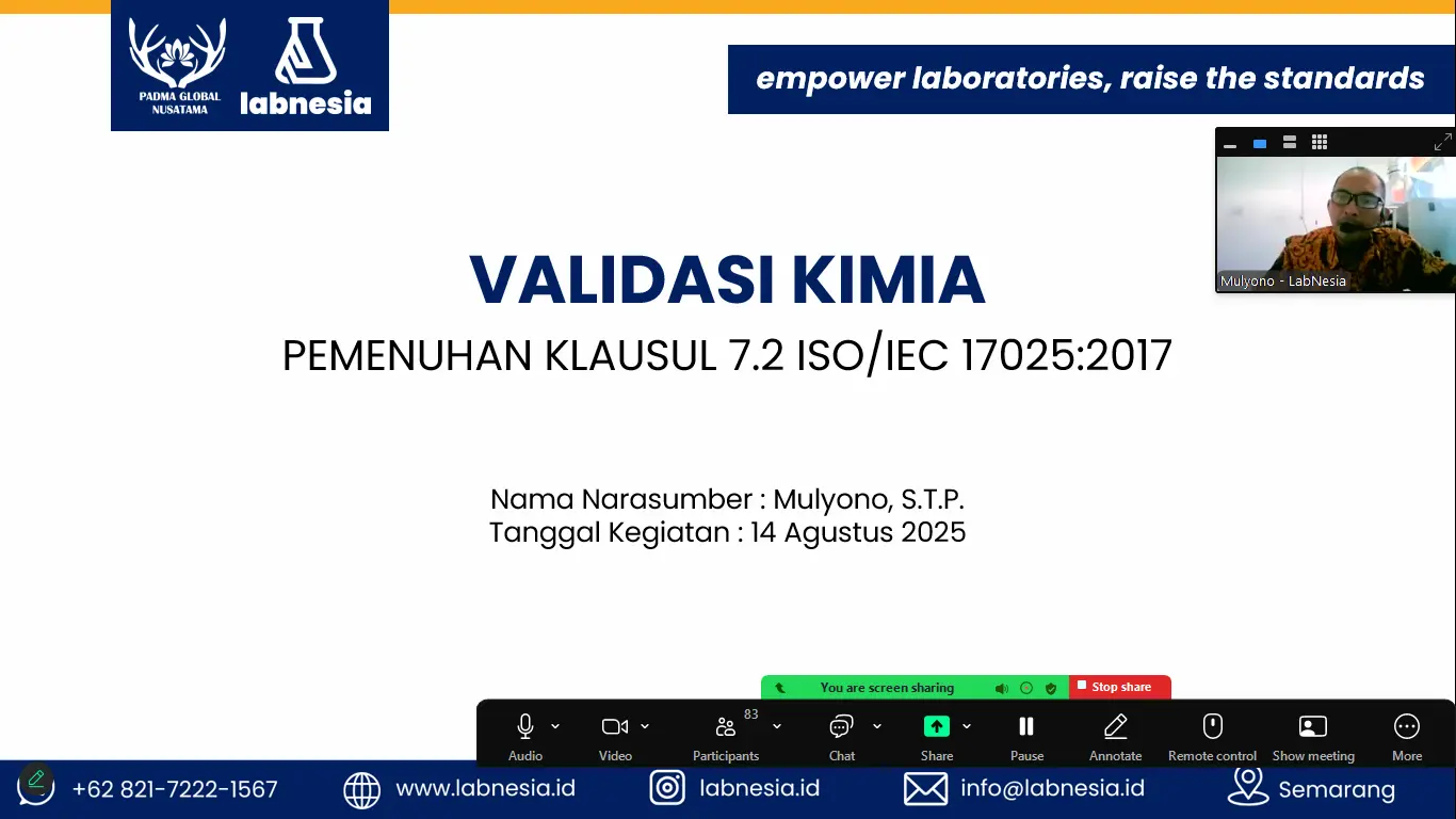 Labnesia Kupas Klausul 7.2 ISO 17025: Validasi Kimia untuk Laboratorium