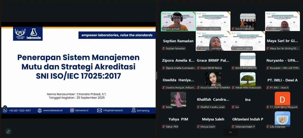 Labnesia Selenggarakan Bootcamp Standar Laboratorium Batch 3 Seri 2: Penerapan Sistem Manajemen Mutu dan Strategi Akreditasi SNI ISO/IEC 17025:2017