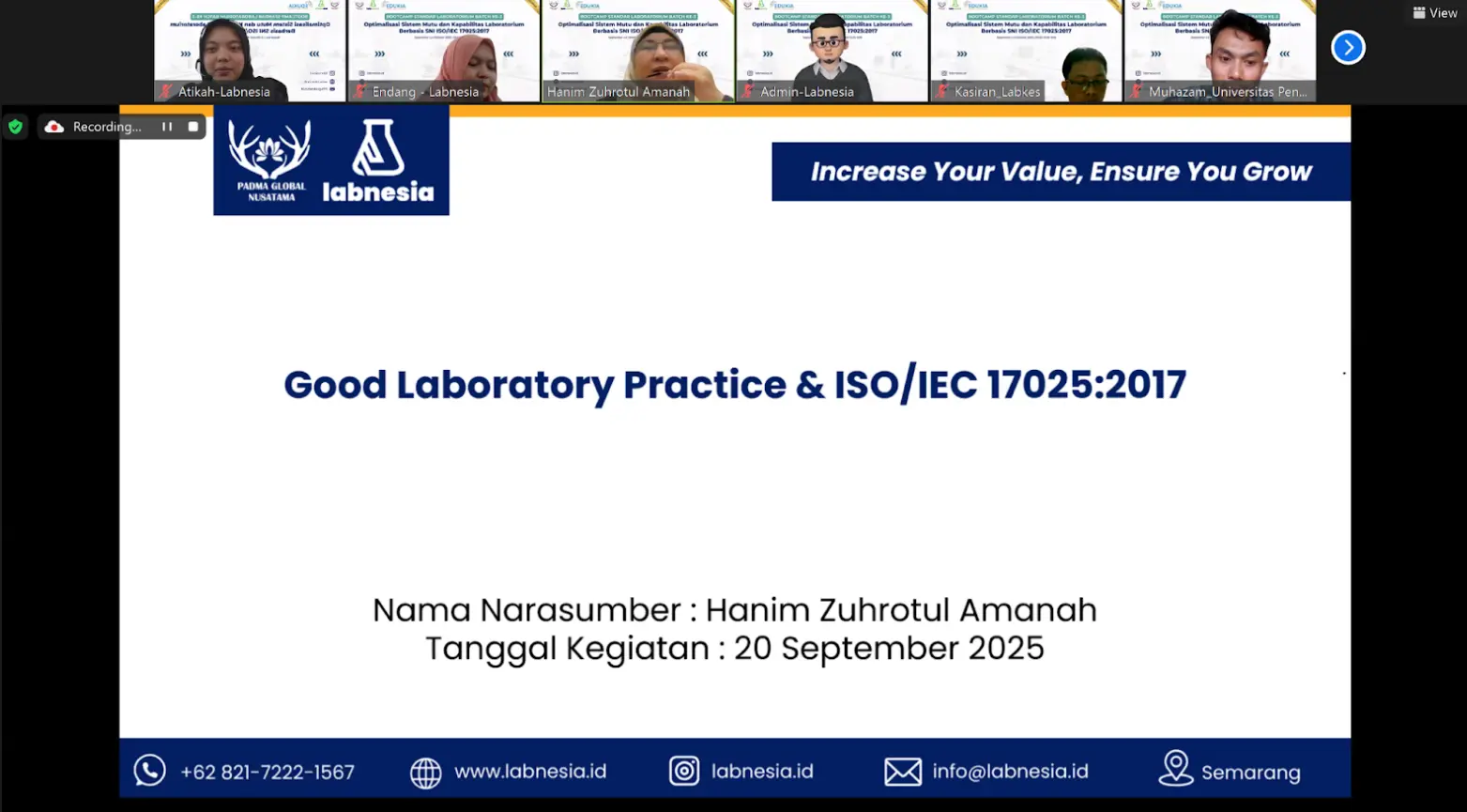 Hadir Kembali! Bootcamp Standar Laboratorium Batch 3 Seri 1 : Integrasi Good Laboratory Practice (GLP) dengan Penerapan SNI ISO/IEC 17025:2017