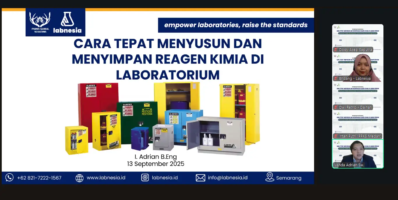 Webinar Nasional Labnesia: Bahas Cara Tepat Menyusun dan Menyimpan Reagen Kimia di Laboratorium