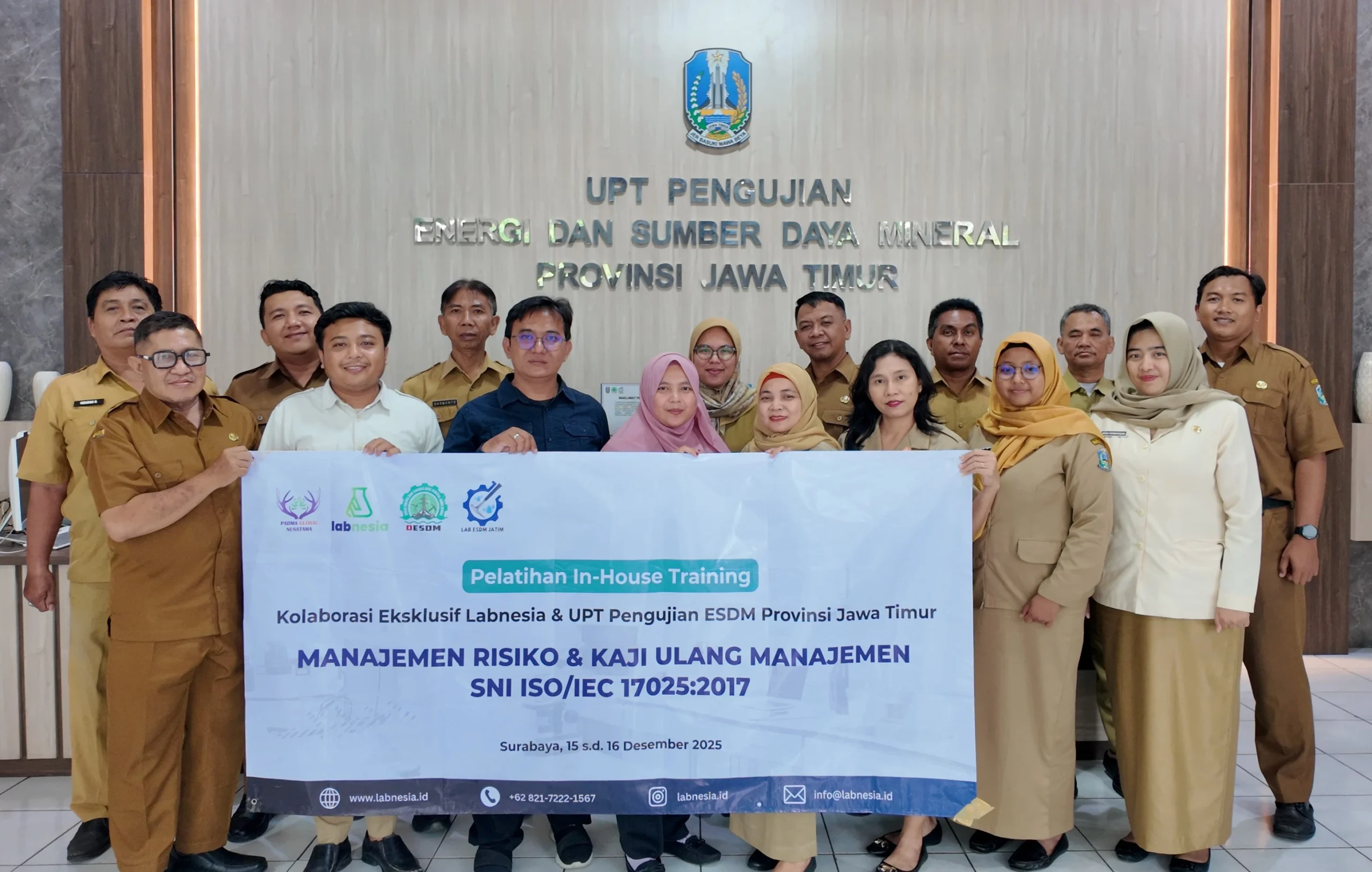 Labnesia Bersama UPT Pengujian ESDM Jawa Timur Selenggarakan In House Training Manajemen Risiko & Kaji Ulang Manajemen