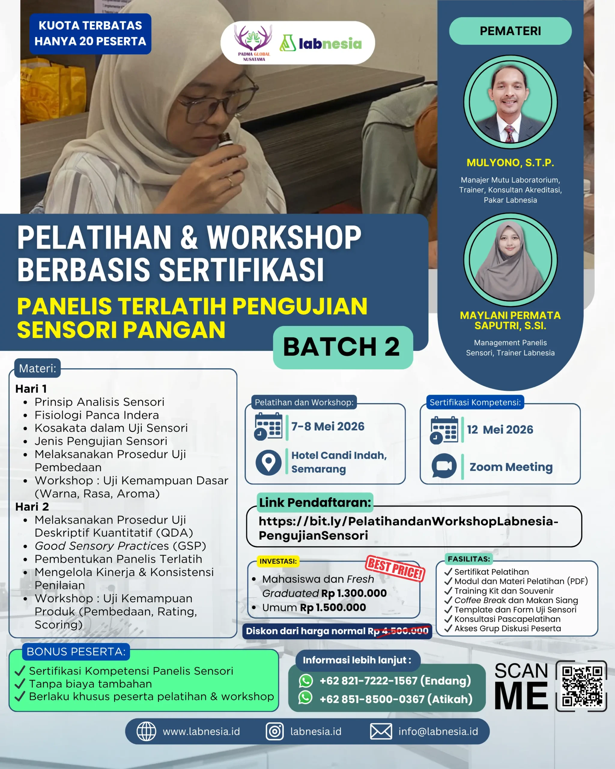 Pelatihan dan Workshop Berbasis Sertifikasi-Panelis Terlatih Pengujian Sensori Pangan