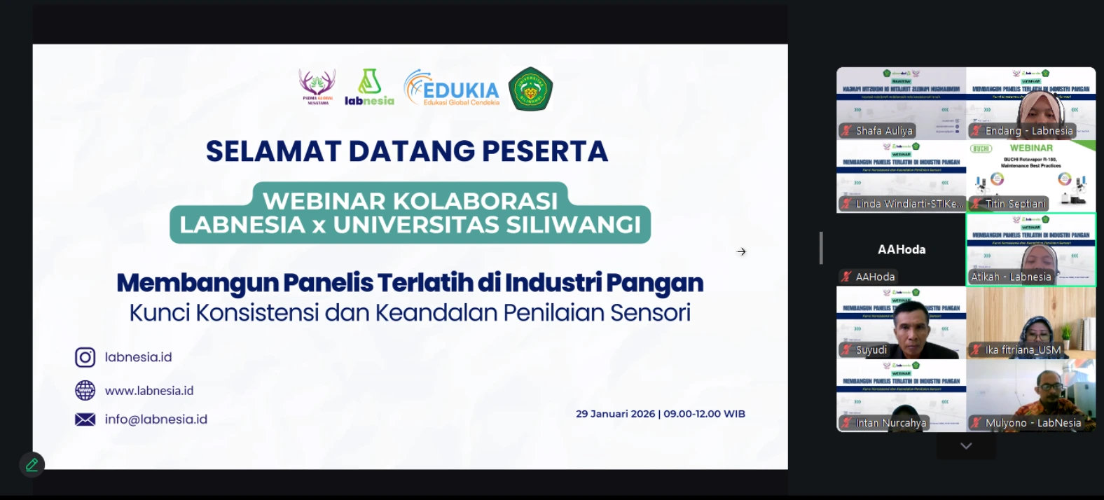 Webinar Kolaborasi Labnesia x Teknologi Pangan Universitas Siliwangi: Membangun Panelis Terlatih di Industri Pangan