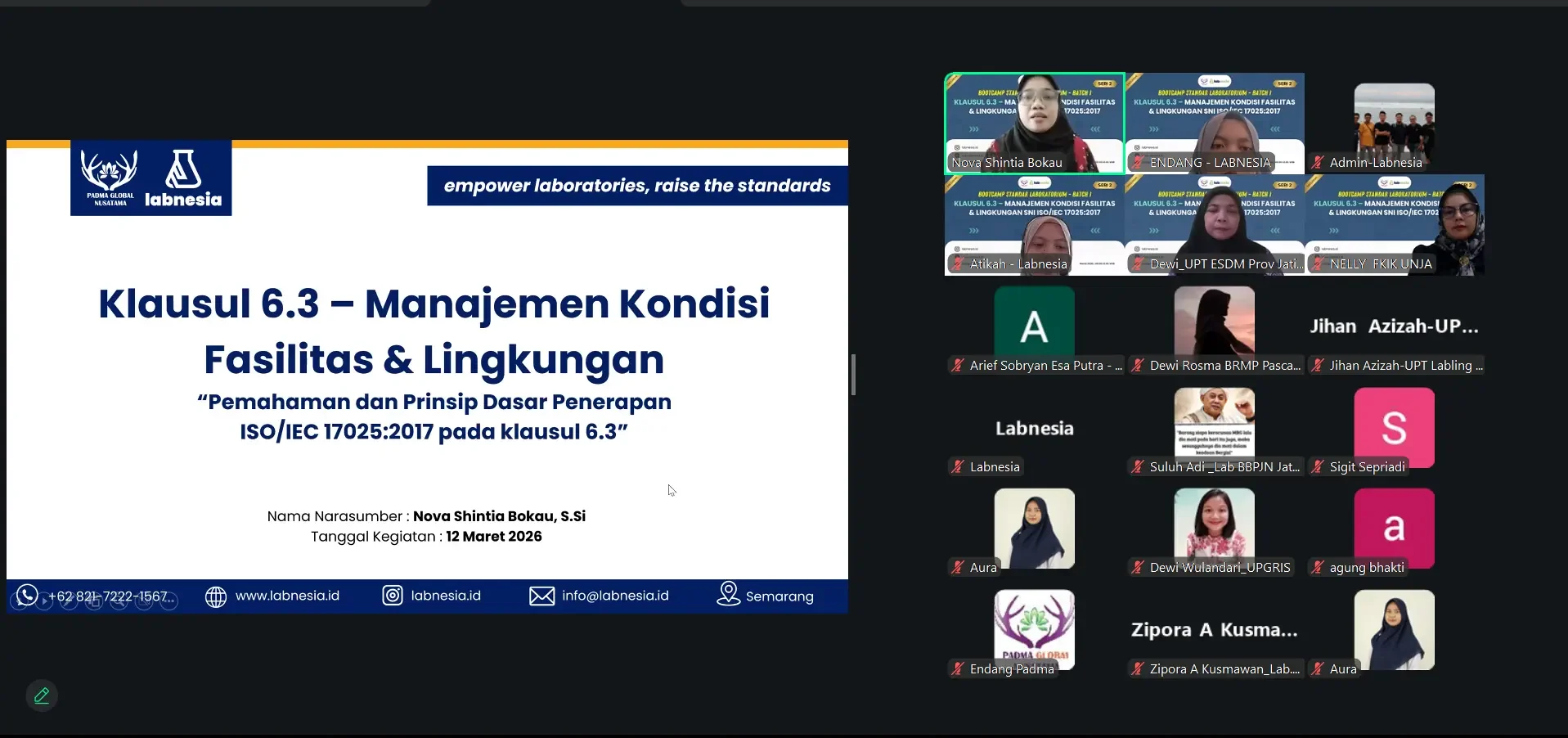 Bootcamp ISO/IEC 17025:2017 Seri 2 Bahas Tuntas Klausul 6.3 Manajemen Fasilitas dan Lingkungan Laboratorium