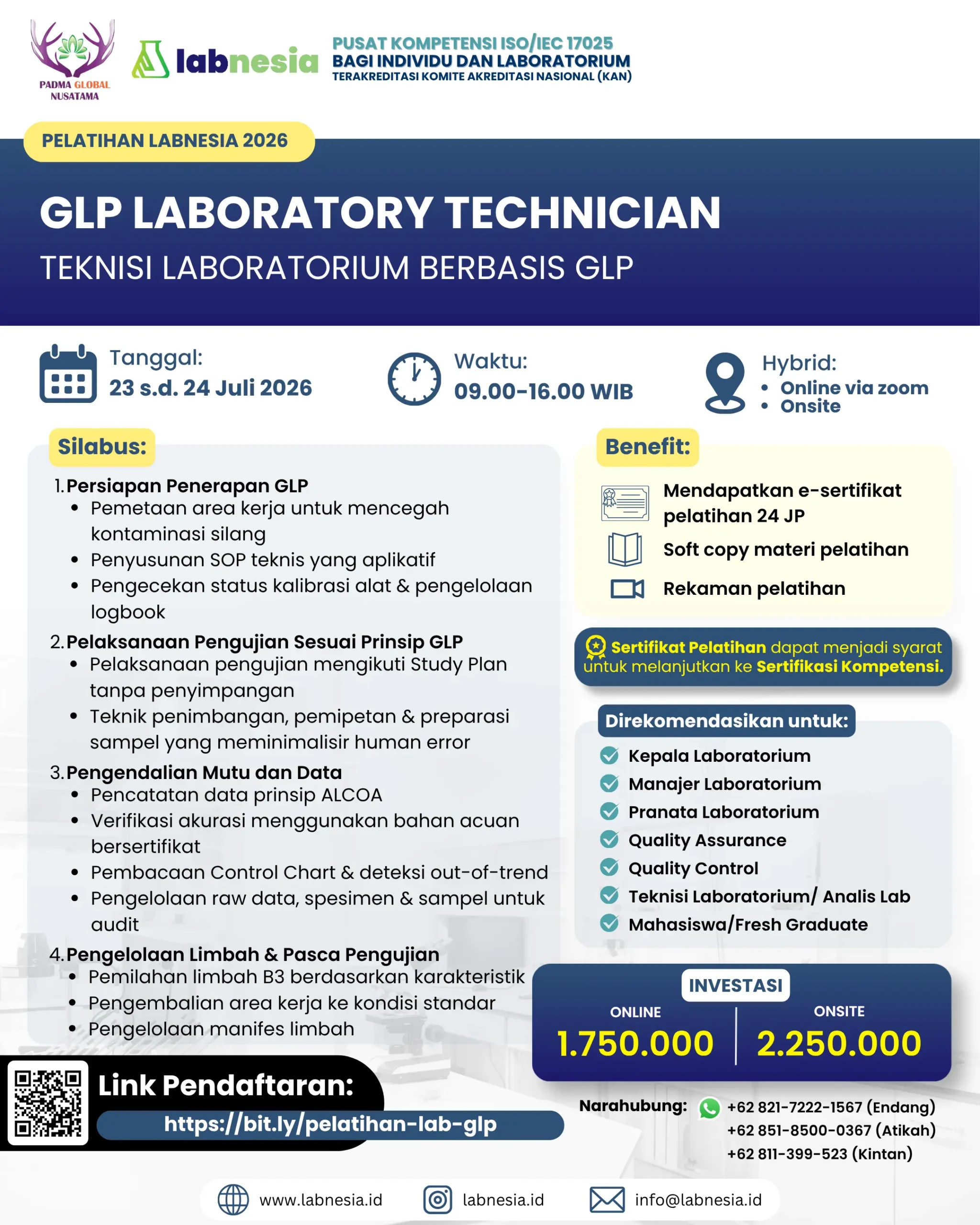 Pelatihan Labnesia 2026 : GLP Laboratory Technician